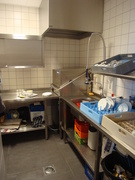 AnnaMaas Catering, keuken en uitgiftebuffet dagwinkel entreehal, st. Anna Ziekenhuis